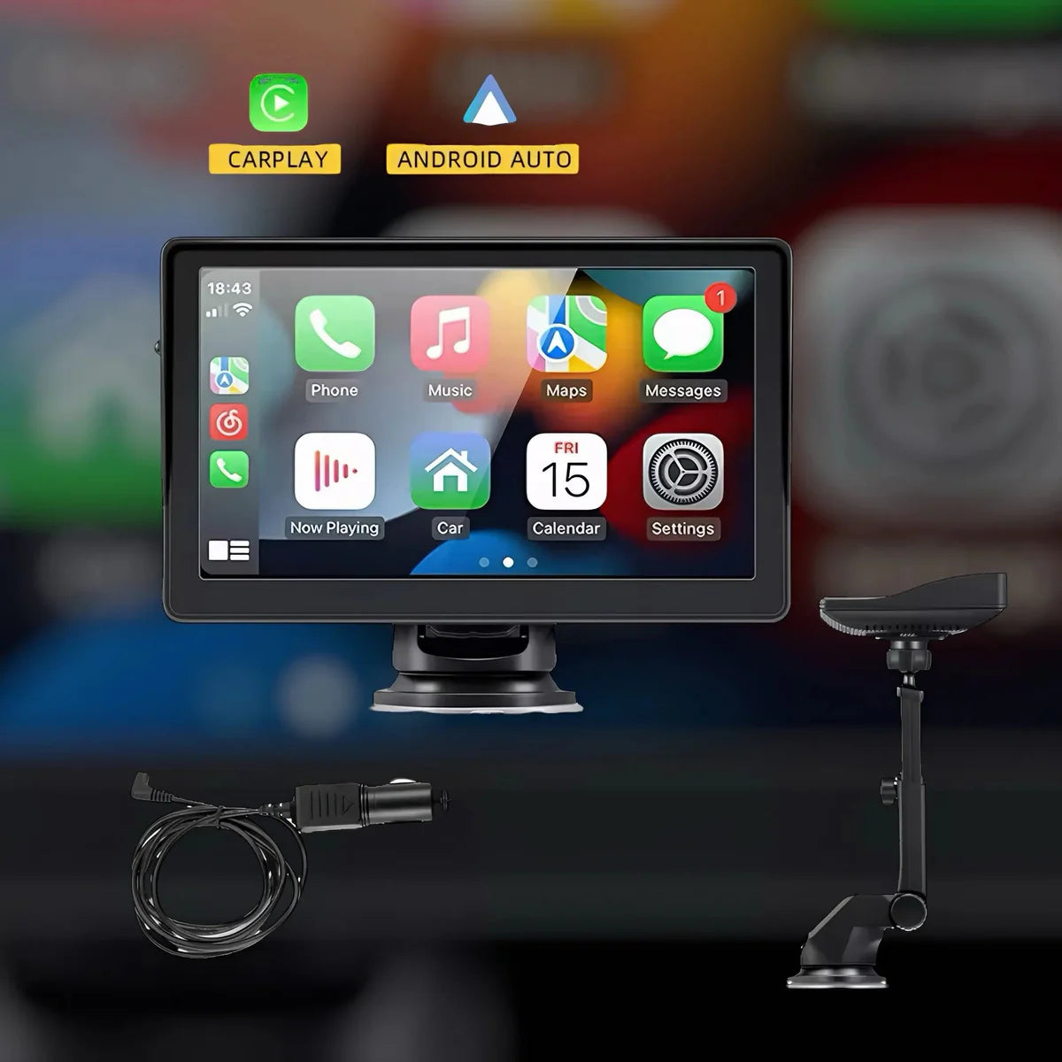 Autoradio CarPlay avec Écran Tactile, Bluetooth 5.0, 7 Pouces