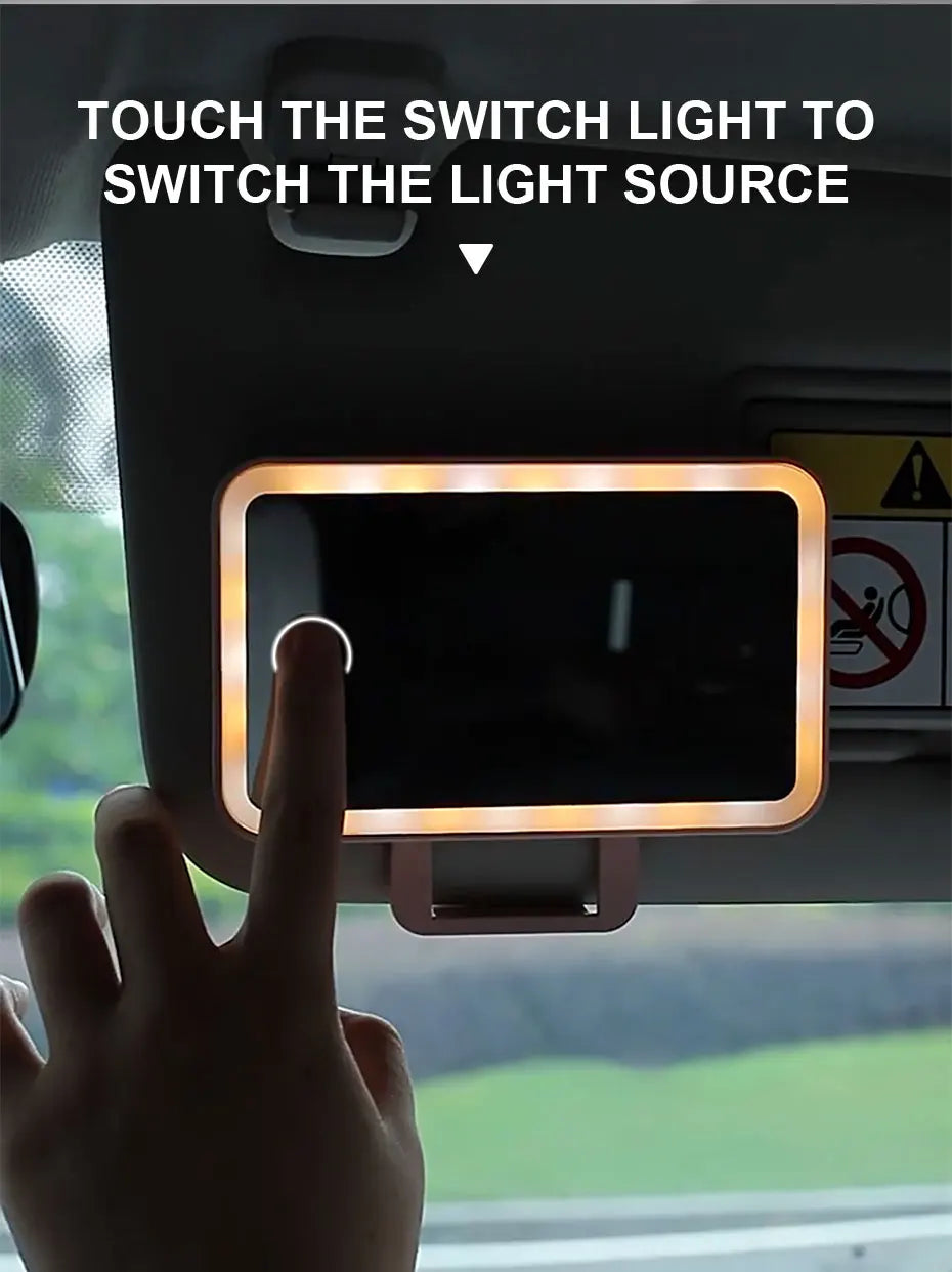 Miroir de Maquillage LED Rechargeable pour Voiture