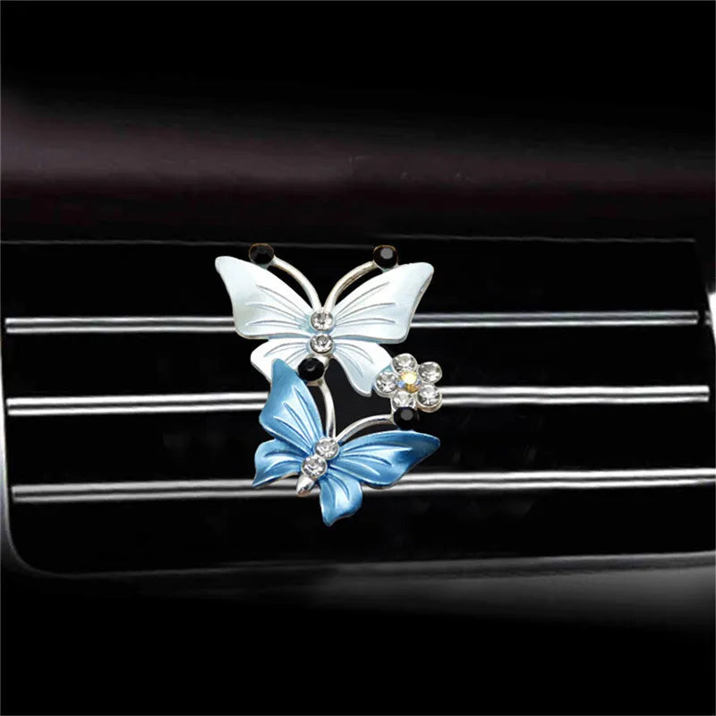Clip Parfumé pour Sortie d’Air de Voiture – Bijou Aromathérapie Papillon