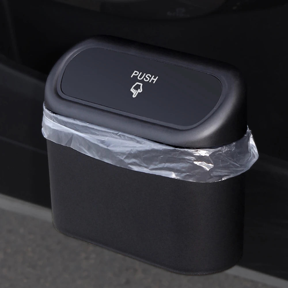 Mini poubelle de voiture portable avec couvercle