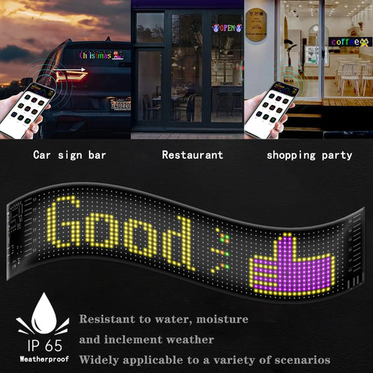 Panneau LED Bluetooth Intelligent pour Voiture – Affichage Programmable