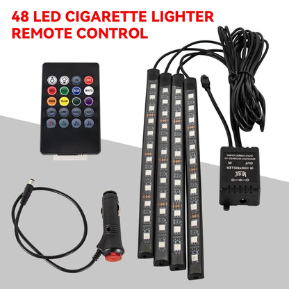 Lumière de Pied Ambiante Intérieure de Voiture – Néon LED RGB avec Télécommande
