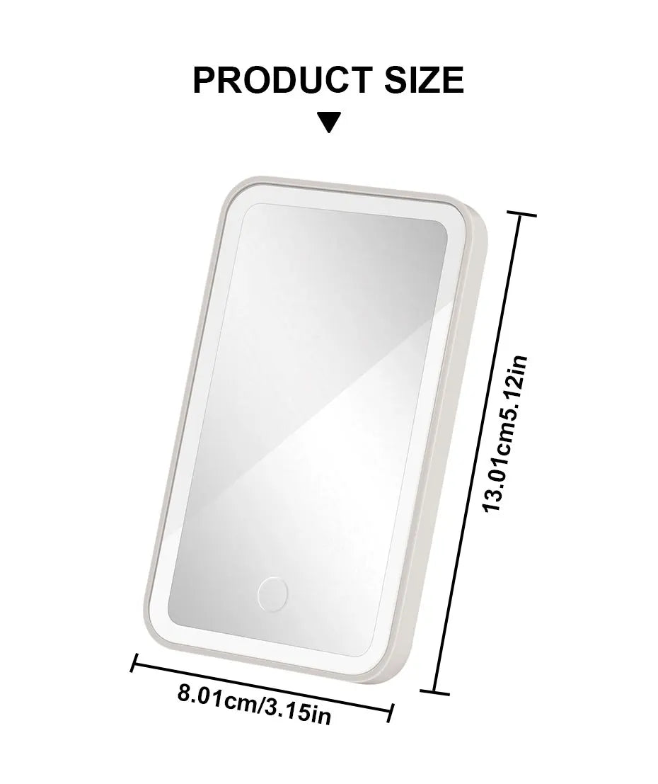 Miroir de Maquillage LED Rechargeable pour Voiture