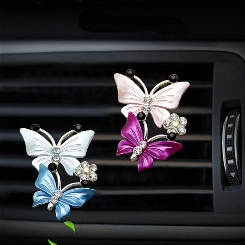 Clip Parfumé pour Sortie d’Air de Voiture – Bijou Aromathérapie Papillon