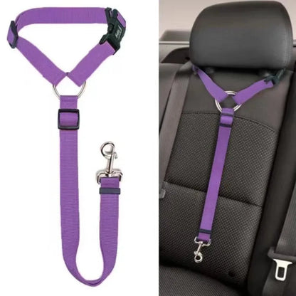 Ceinture de Sécurité Réglable pour Chien – Laisse de Voiture en Nylon