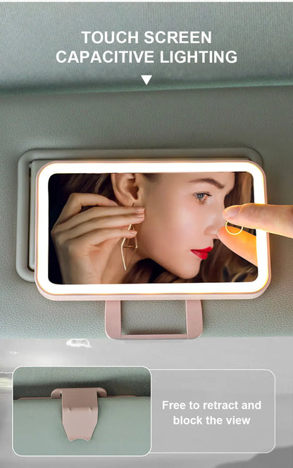 Miroir de Maquillage LED Rechargeable pour Voiture