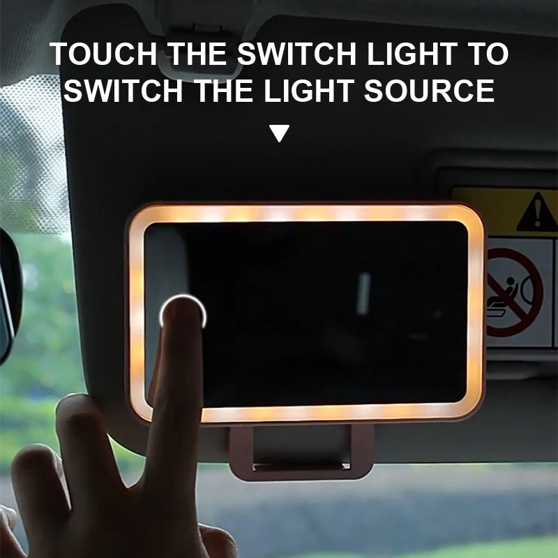 Miroir de Maquillage LED Rechargeable pour Voiture