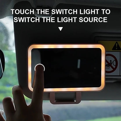 Miroir de Maquillage LED Rechargeable pour Voiture
