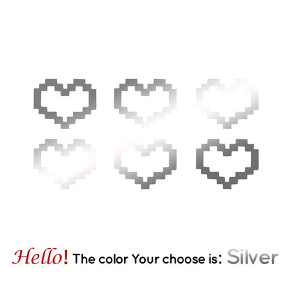 6 PCS, Autocollants de voiture en forme de coeur de mosaïque, décor de fenêtre de voiture