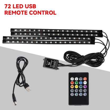 Lumière de Pied Ambiante Intérieure de Voiture – Néon LED RGB avec Télécommande