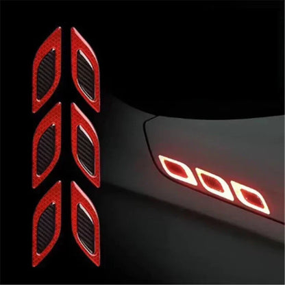 Lot de 6 Stickers 3D en fibre de carbone pour voiture