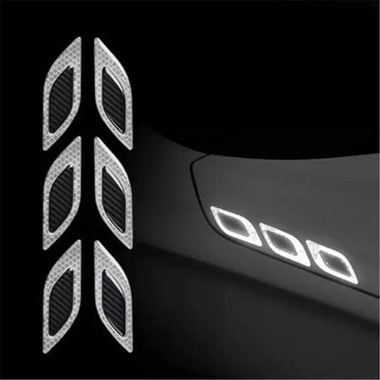 Lot de 6 Stickers 3D en fibre de carbone pour voiture