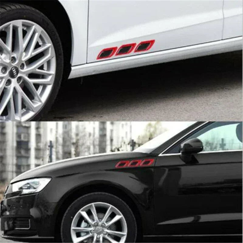 Lot de 6 Stickers 3D en fibre de carbone pour voiture