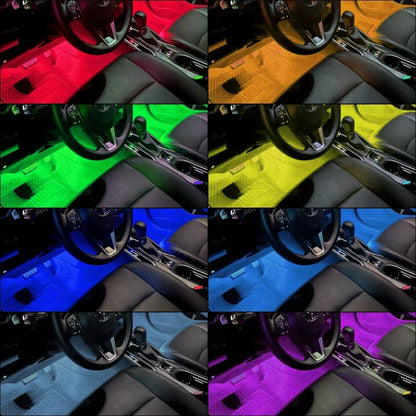 Lumière de Pied Ambiante Intérieure de Voiture – Néon LED RGB avec Télécommande