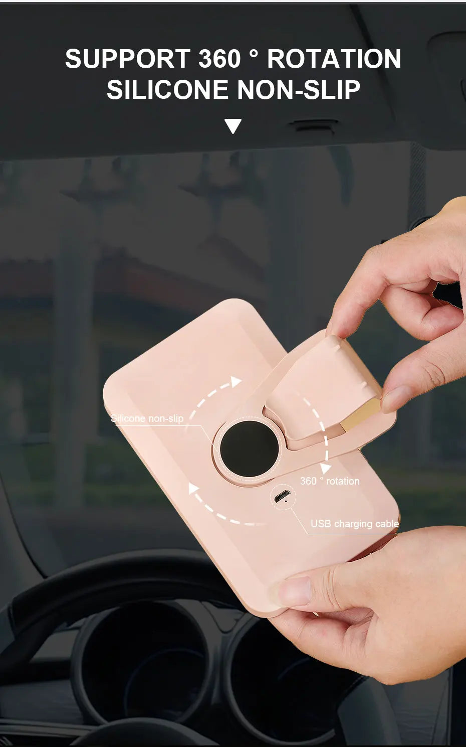 Miroir de Maquillage LED Rechargeable pour Voiture