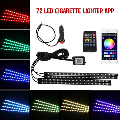 Lumière de Pied Ambiante Intérieure de Voiture – Néon LED RGB avec Télécommande