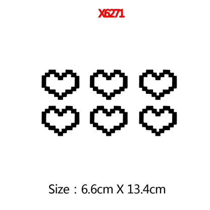 6 PCS, Autocollants de voiture en forme de coeur de mosaïque, décor de fenêtre de voiture