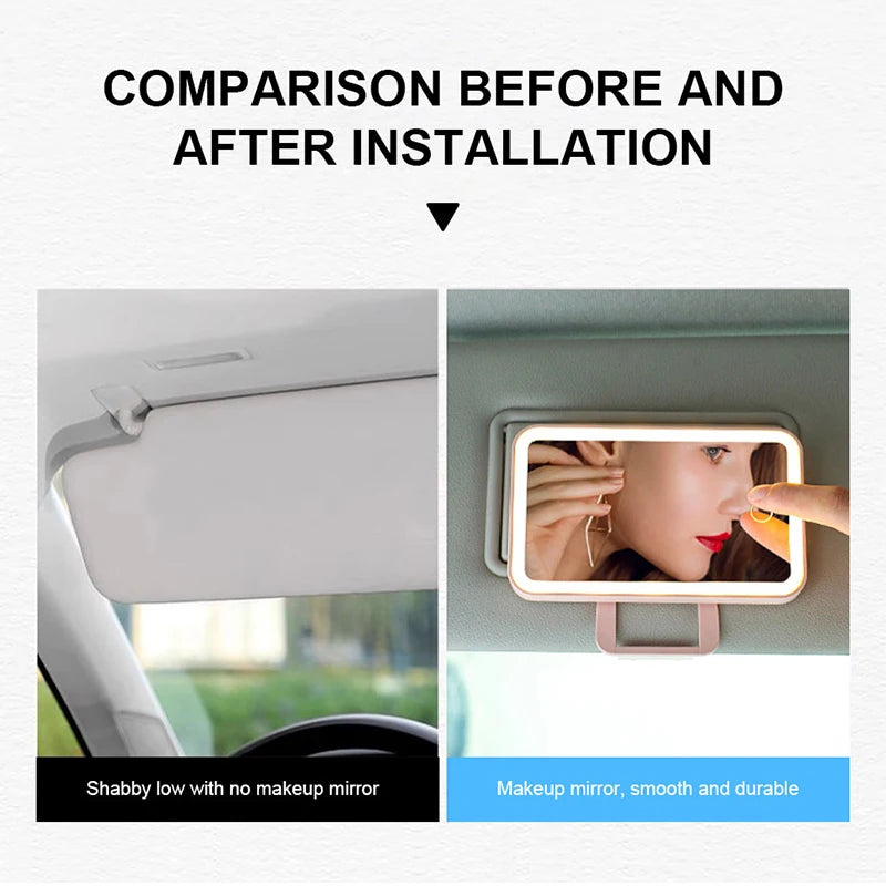 Miroir de Maquillage LED Rechargeable pour Voiture