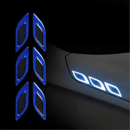 Lot de 6 Stickers 3D en fibre de carbone pour voiture