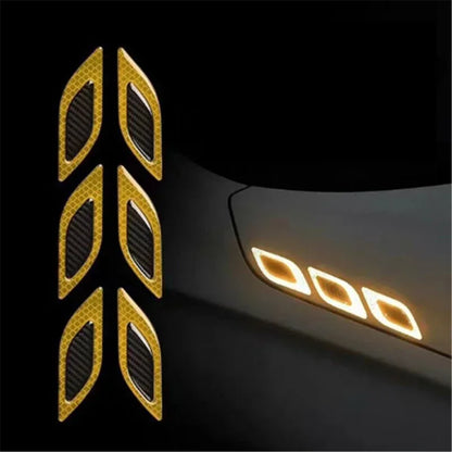Lot de 6 Stickers 3D en fibre de carbone pour voiture