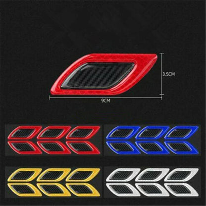 Lot de 6 Stickers 3D en fibre de carbone pour voiture