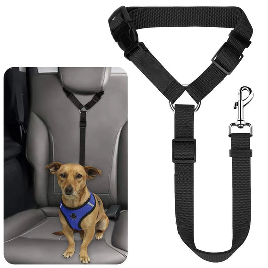 Ceinture de Sécurité Réglable pour Chien – Laisse de Voiture en Nylon