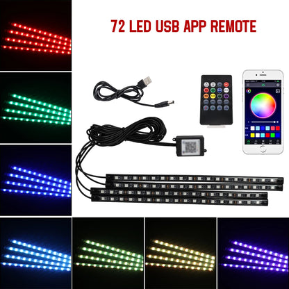 Lumière de Pied Ambiante Intérieure de Voiture – Néon LED RGB avec Télécommande